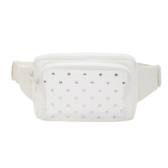 NWT Steve Madden Black Rhinestone Belt Bag Bachelorette Formal Festival Glamour - Picture 2 of 8